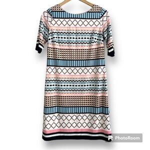 Eliza J Geometric Print Dress Pastel Size 6
